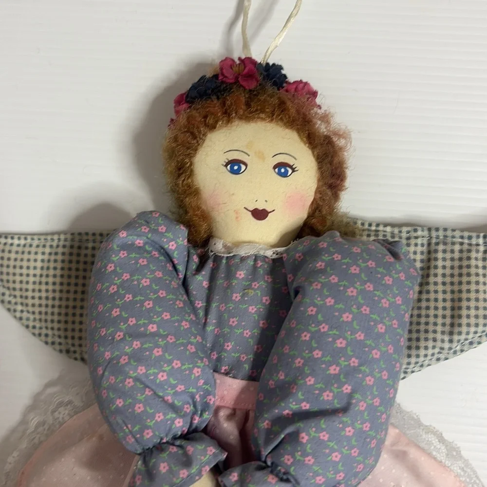 Vintage 90s Doll Hand Crafted Hand Made Floral French Farmhouse Cottage Core
